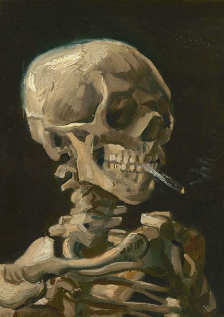 Head of a Skeleton with a Burning Cigarette by Vincent van Gogh