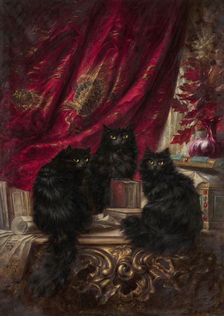 Three Black Cats by Carl Kahler