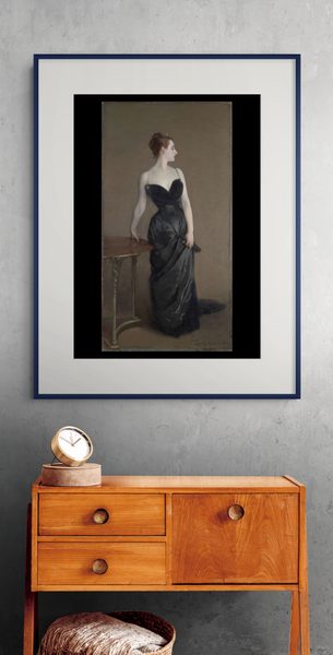 Madame X by John Singer Sargent as a framed print in a bedroom