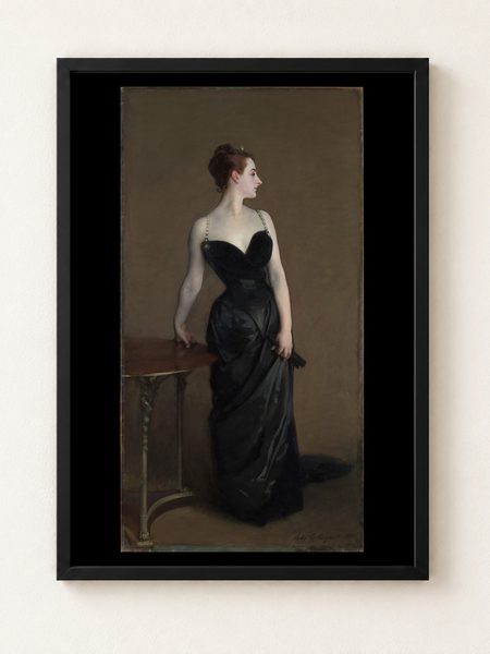 Madame X by John Singer Sargent as a framed print on a plain wall