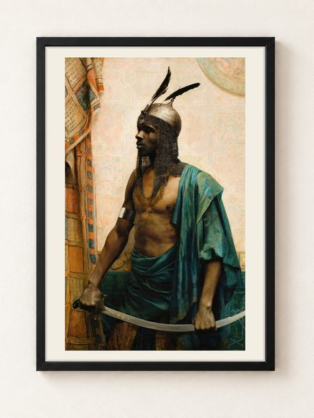 The Nubian Guard by Charles Knighton Warren as a framed print on a plain wall