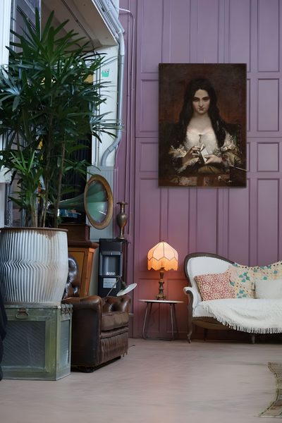 The Wish by Theodor von Holst as a framed print in a living room
